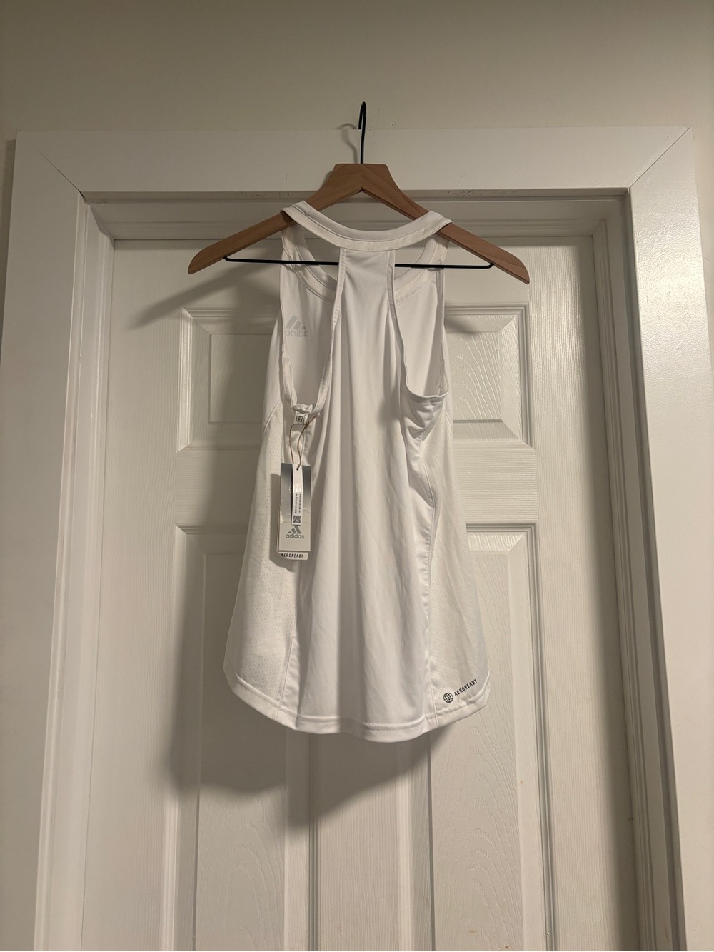 adidas White Racerback Performance Tank - Picture 3 of 4